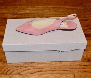 NIB JIMMY CHOO ROSEWOOD SUEDE HARPERS SANDALS FLATS - Picture 1 of 8