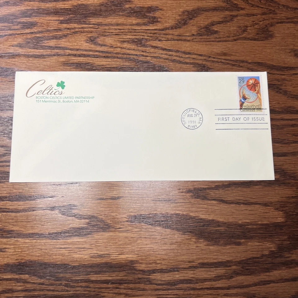 Boston Celtics Corner Logo Basketball US First Day Cover #10 Size Envelope - Image 1 of 2