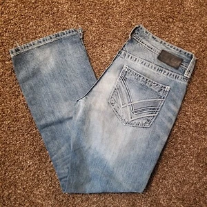 Fibbia nera - uomo taglia 34x31 - jeans blu denim lavaggio chiaro gamba dritta - Foto 1 di 14