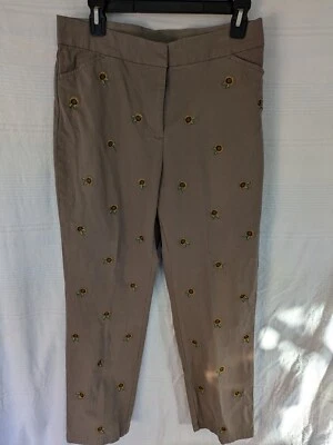 Pantalones AppleSeeds Petites Beige Girasol Bordados Talla 12p Foto 1 de 4