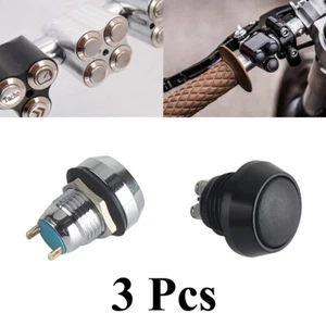 3Pcs Handlebar Control Switch Momentary / Self Latch Button For Harley Chopper - Picture 1 of 9