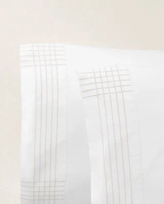 Ralph Lauren Organic Handkerchief Embroidered Pillowcases NWT Parchment Standard - Image 1 of 4