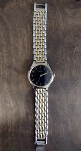 Vintage Seiko Watch Men's Black Dial Water Resistant Stainless Steel - Picture 1 of 8