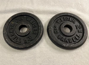 Lot of 2 Vintage Welder Barbell 3LBS Standard Weight Plates 1" Hole - Picture 1 of 6