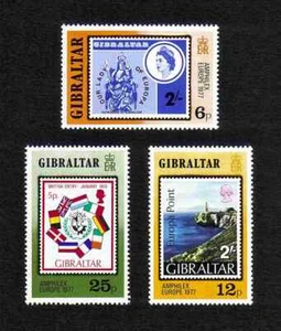 Gibraltar 1977 "Amphilex '77" Stamp Exhibition ful set of 3v. (SG 390-392) MNH - Picture 1 of 1