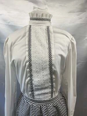 Victorian Adult Blouse & Skirt, Ladies Melodrama , Black & White Medium - Image 1 of 4