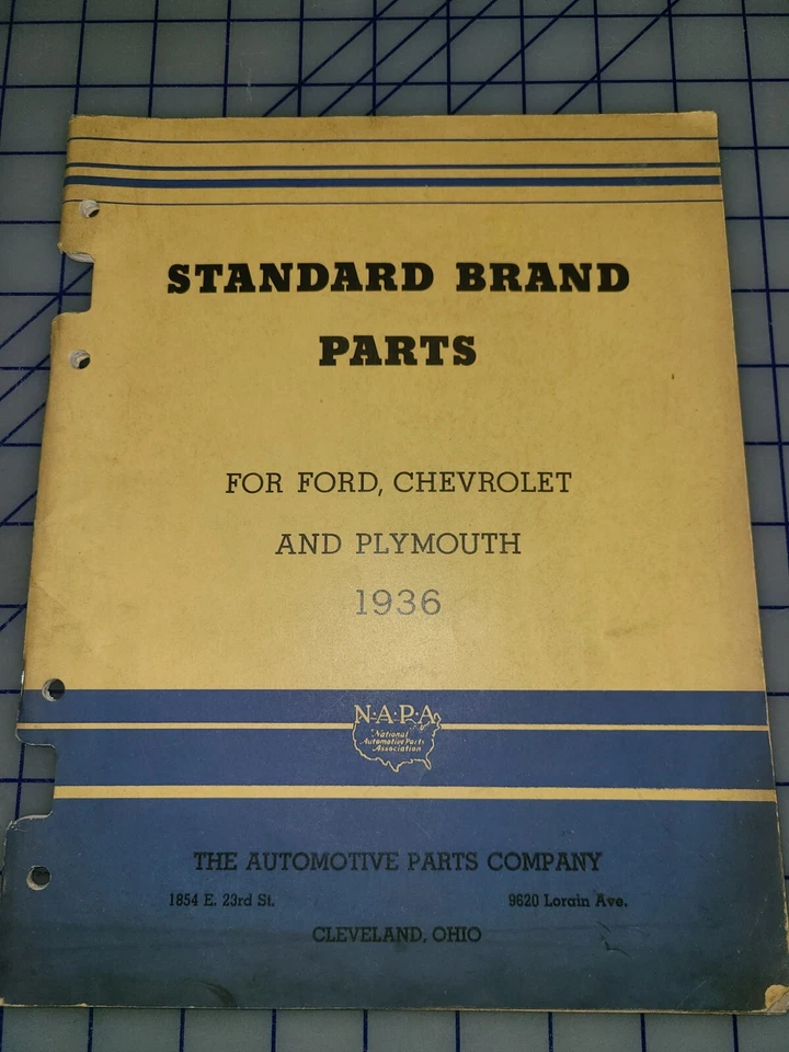 1936 NAPA Standard Brand Parts Catalog Ford Chevrolet Plymouth 1928 thru 1936 Foto 1 de 1