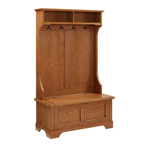CROSLEY FURNITURE Hall Tree 64.25" x 40" x 18.5" W/ Cubbies Entryway Oak Finish Cover