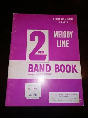 Folha de música Aretta banda de acordeão MELODY LINE 2ª banda livro 1962 - Imagem 1 de 4