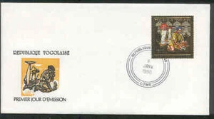 TOGO 1990 BOY SCOUTS Mushrooms GOLD FOIL FDC - Picture 1 of 1