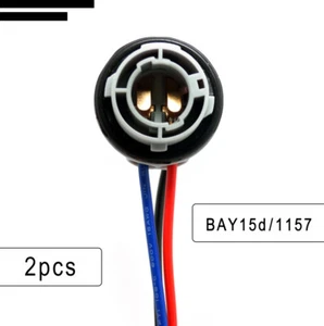 2pcs 1157 2357 Replacement Plug Sockets Extened Wiring Harness Tail Brake Lights - Picture 1 of 12