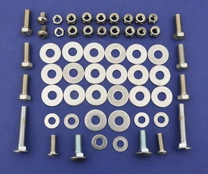 55 Chevy Rear Bumper & Bracket Stainless Steel Bolt Mounting Set 1955 New - Picture 1 of 4