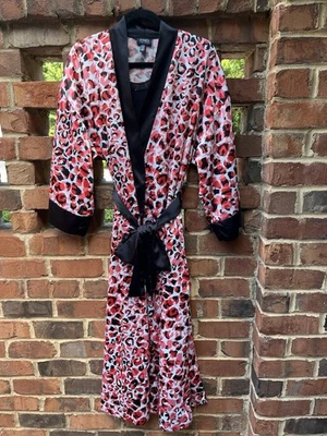Jones New York Vestido y Bata Talla S/M, Rosa/Negro Estampado Leopardo Foto 1 de 4