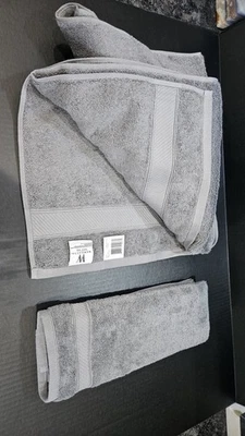 Toalla de baño Wamsutta Collection 100 % algodón egipcio 30x54 pulgadas + toalla de mano 16x28 Foto 1 de 4