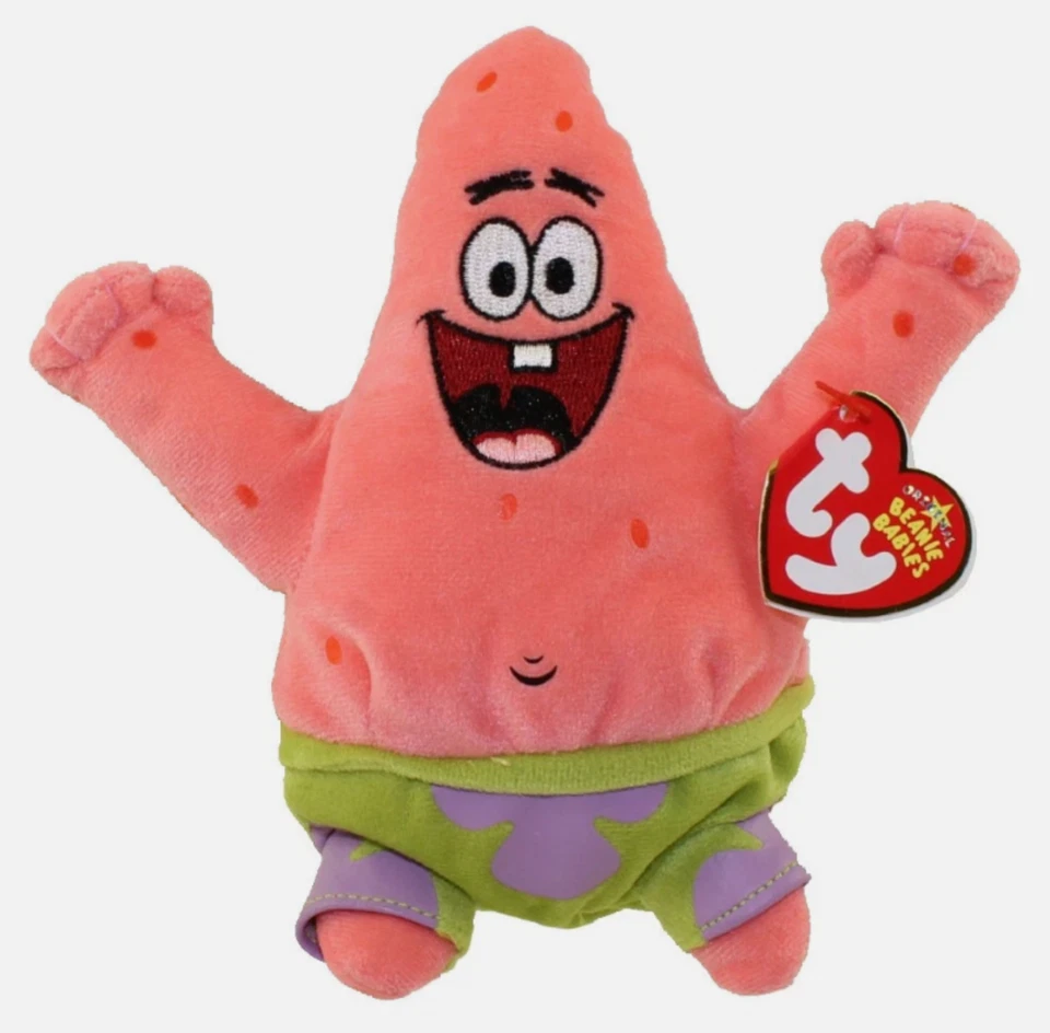 TY 豆豆娃 - Patrick Star(有史以来最好的一天)(海绵宝宝)(6.5 英寸) — 第 1/1 张图片
