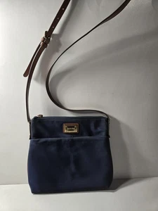 Calvin Klein Umhängetasche blau marine Nylon Kunstleder Riemen Reißverschlusstaschen klein  - Bild 1 von 21