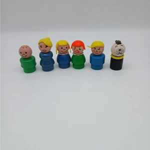 Lot of 6 Vintage Fisher-Price Wooden Little People Toys Multicolor 1970s era - Picture 1 of 22