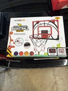 Mini Basketballkorb elektronisches Scoring, Zeittafel, LED-Leuchten -über Tür Neu - Bild 1 von 2