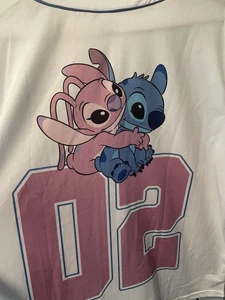 Disney Lilo And Stitch Angel Ohana Baseball Jersey T-Shirt Women’s Size 1X - Picture 1 of 5