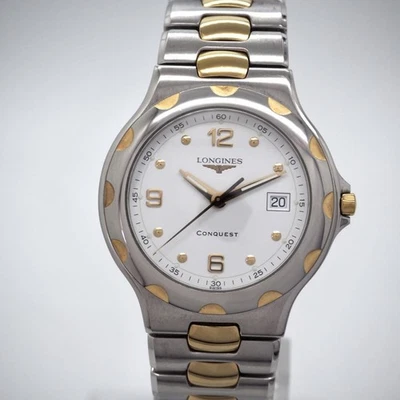 Orologio Uomo Longines Conquest L1.633.3 Quadrante Bianco Quarzo Usato Funzio... - Immagine 1 di 4