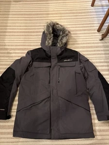 Men’s Eddie Bauer Mt Vinson Down Parka L Gray/ Black  - Picture 1 of 22