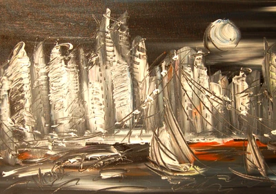 PINTURA MÚSICA JAZZ LIENZO ABSTRACTO IMPASTO ORIGINAL F34T3 Foto 1 de 4