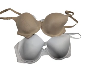 Maidenform T-shirt Bras 2 Pack Sz 36D Underwire Padded Shaping Support 05701 - Picture 1 of 4