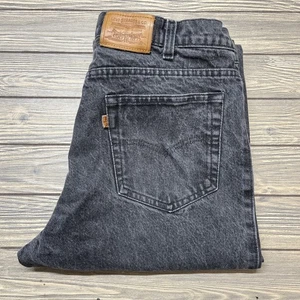 Vintage Levis 549 Jeans Black Leather Tab Two Horse Brand USA Made 36x29 - Picture 1 of 9