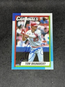 Tom Brunansky St. Louis Cardinals 1990 Topps Signed Auto Card #409 ~ COA - Picture 1 of 3