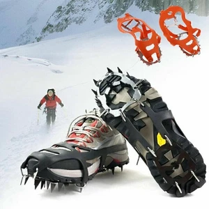 1 paar 18 Zähne Schuhspikes Schuhkrallen Schneeketten Steigeisen für Eis Schnee - Bild 1 von 12