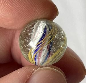 Antiguo burbujeante ~21/32" alemán núcleo dividido remolino juguete vidrio pontiles mármol #199 - Imagen 1 de 23