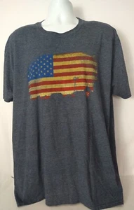 Men's TSC American Flag Patriotic Blue Short Sleeve Shirt 2XL - Picture 1 of 3