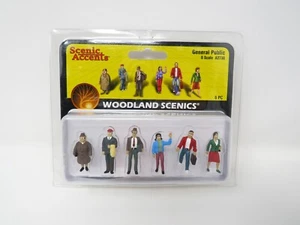 Woodland Scenics O 2730 Conjunto de figuras de pasajeros peatones de pie público general - Imagen 1 de 2