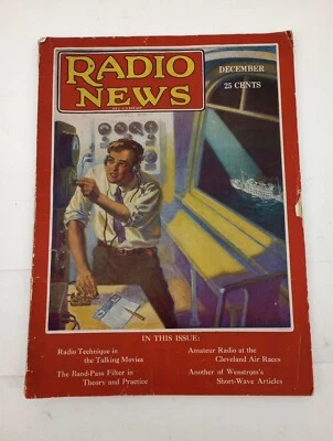 Vtg Dec. 1929 Radio News Radio Technique And The Talking Movies Etc #6 - Image 1 of 4