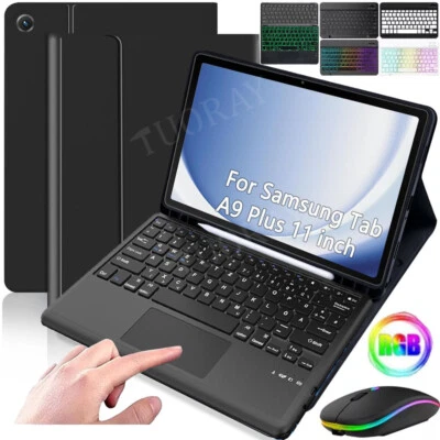 Für Samsung Galaxy Tab A9+ A9 Plus 11'' Hülle mit Tastatur Bluetooth QWERTZ/Maus - Bild 1 von 4