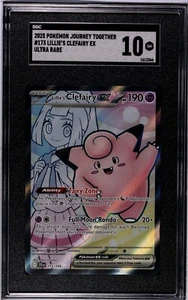 2025 Journey Together #173 Lillie's Clefairy EX Ultra Rare Pokemon Card SGC 10 - Picture 1 of 2