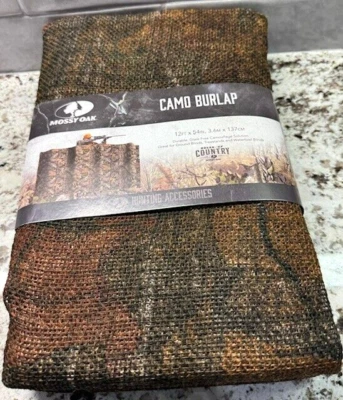 Mossy Oak Burlap CAMO Hunting Ground Blind Material Tree Stands 12 Foot  NEW - Image 1 of 2