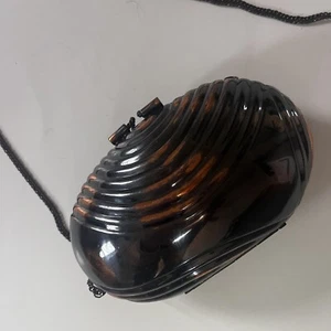 Copper Swirl Hard Clam Shell Purse Chain Strap *Chain Needs to Be Reattached - Picture 1 of 11