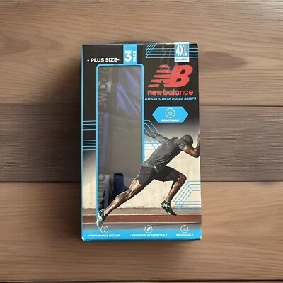 Paquete de 3 calzoncillos boxer New Balance para hombre 4XL negros azul marino atléticos absorbentes Foto 1 de 4