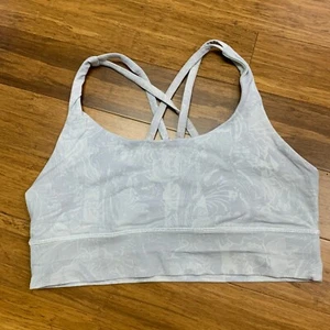 Lululemon Energy Long Line Yoga Bra Womens Size 10 Gray Criss Cross Back Design - Picture 1 of 4