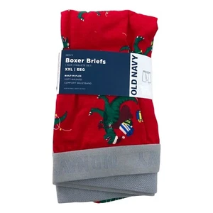 Old Navy Mens Size XXL Dinosaur T-Rex Christmas Presents Boxer Briefs Red 1-Pair - Picture 1 of 5