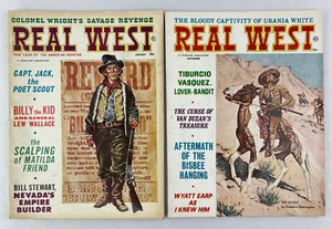 Real West Magazine, Vol. 8, 1965, Vintage Old West History, Pulp, Lot of 2 - Foto 1 di 9