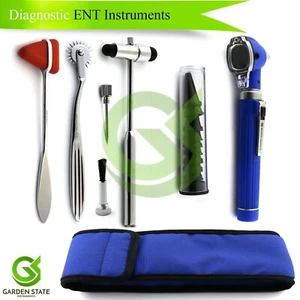 Mini Fiber Optic Otoscope Reflex Percussion Hammer Buck ENT Examination Kit - Picture 1 of 8