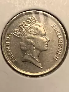 Bermuda 1995 - 10 Cents Coin - Queen Elizabeth II - Nice Detail - Free Shipping - Picture 1 of 4