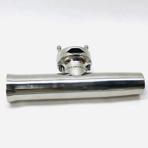 STAINLESS STEEL TOURNAMENT CLAMP ON FISHING ROD HOLD FOR RAIL - Picture 1 of 8