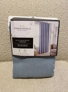 1 - Threshold Linen Aruba Blackout Curtain Panel 50x84" New Canterbury Blue - Picture 1 of 4