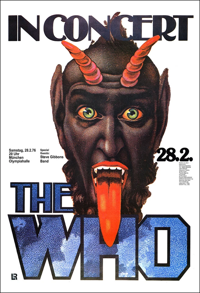 THE WHO 1976 Germany Concert Poster Kieser - Image 1 of 1