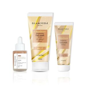 Glamveda Glutathione Face Wash & Face Cream & Serum - Combo (Pack of 2)