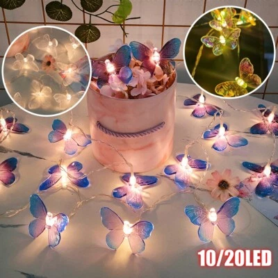 LED Butterfly Fairy Lights Outdoor Waterproof String Lights Battery/USB Operated - Image 1 of 4