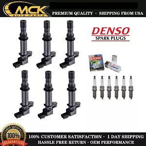 6x Ignition Coil & 6x Denso Spark Plug For Dodge Dakota Jeep - Picture 1 of 9